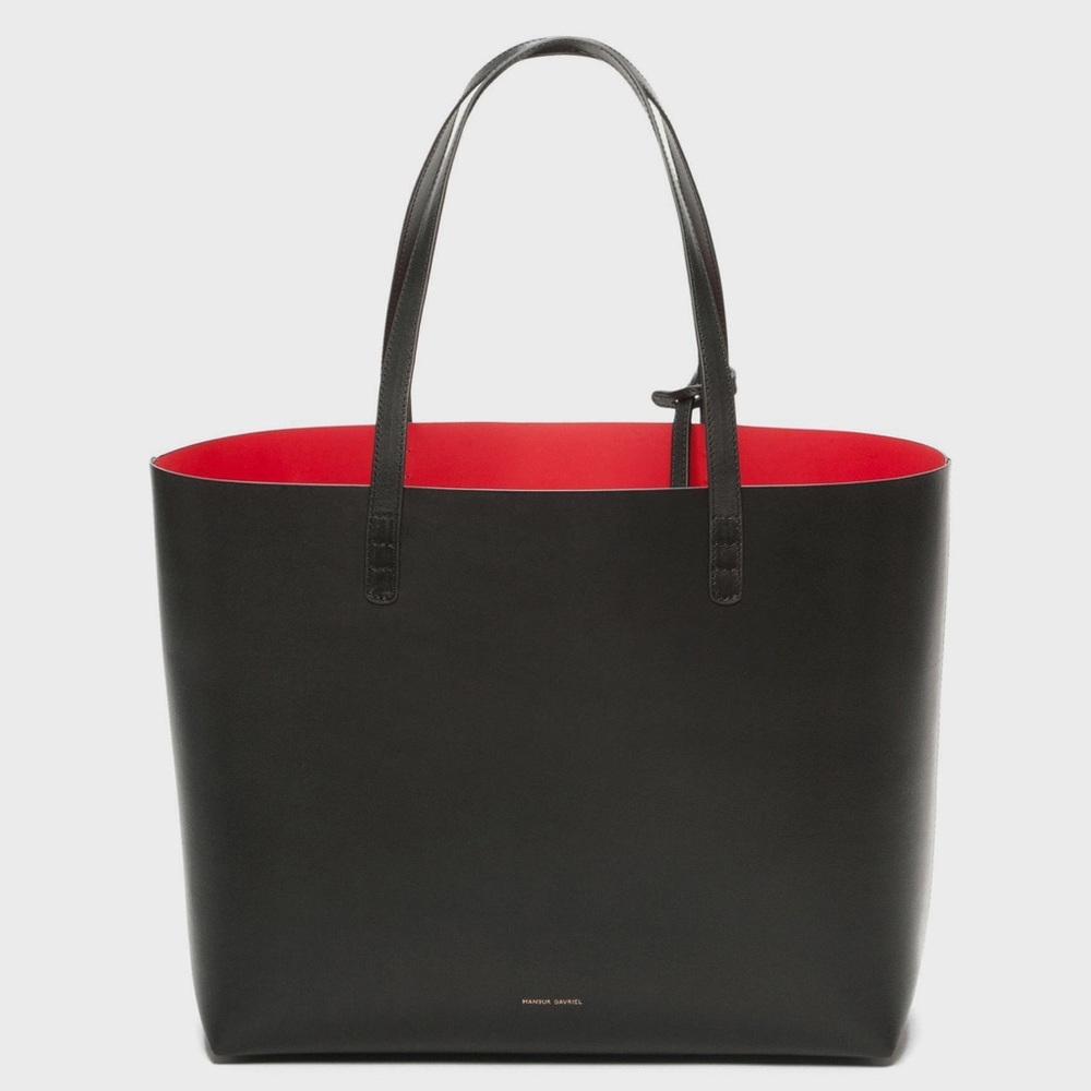 Mansur Gavriel Large Tote in black with red interior